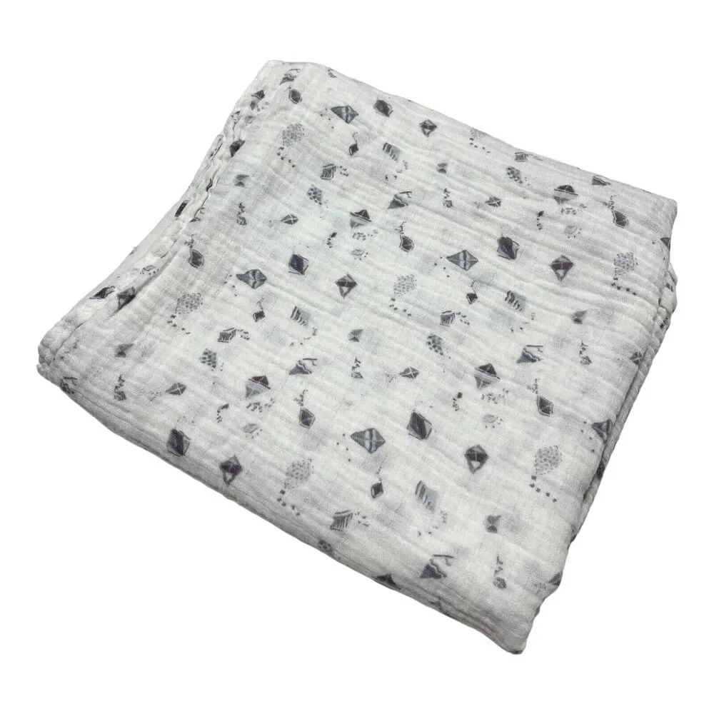 Kohl's Cares Kites Baby Muslin Swaddle Baby Blanket Gray Purple Cotton